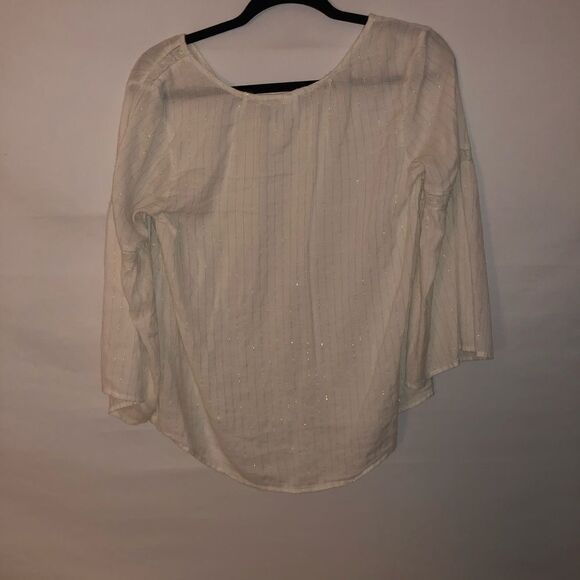 Old Navy Women's Cream & Gold Striped Top - Picture 7 of 7
